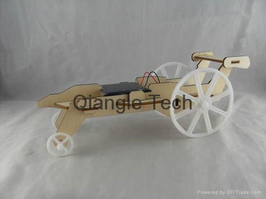 solar plywood children education DIY racing car 2