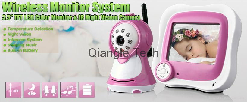 3.5"LCD wireless night vision baby monitor CCTV camera 3