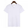 Plain White blank cotton T-shirts V-neck Basic Tees 5