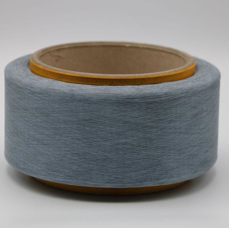 Conductive carbon light grey polyester fiber filaments yarn for ESD-XTAA191 2