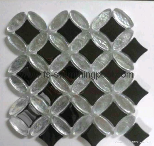 Copper coin shape glass Mosaic 5