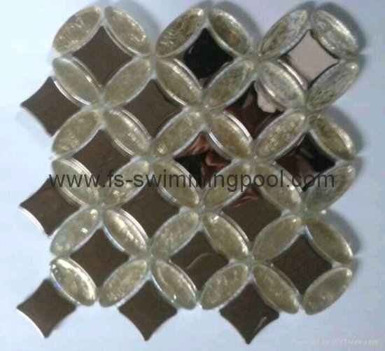 Copper coin shape glass Mosaic 4