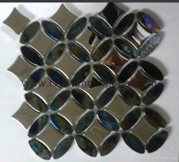 Copper coin shape glass Mosaic 3