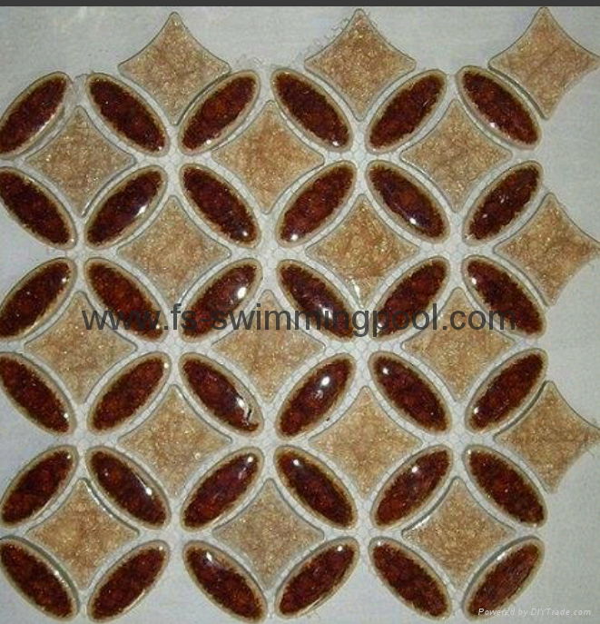 Copper coin shape glass Mosaic