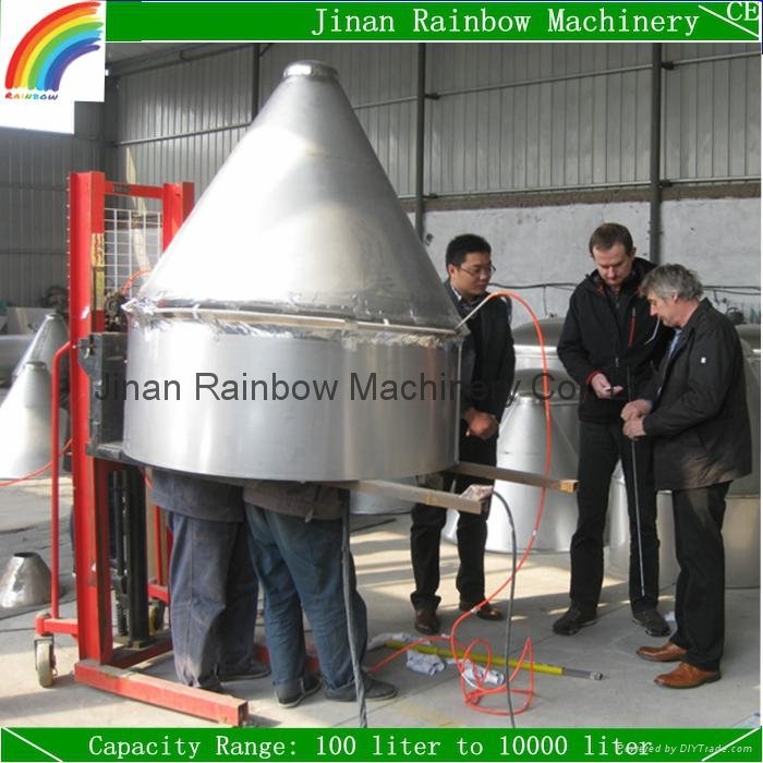 stainless steel 250l beer cooling water jacket conical fermenter 4