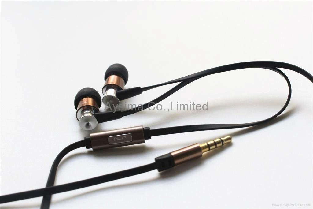 Factory custom metallic earphones handsfree headphones 4