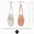 Reusable Net Shopping Tote with Long Handles Washable Mesh Fruit Vegetable Pack 