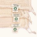 Organic Cotton Grocery Bags for Zero Waste Shopping, Lightweight & Drawstring