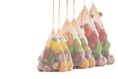 Organic Cotton Grocery Bags for Zero Waste Shopping, Lightweight & Drawstring