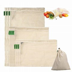 Reusable Produce Bags,Produce Bags Natural Mesh Cotton Easy to Clean