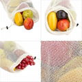 Reusable Produce Bags,Produce Bags Natural Mesh Cotton Easy to Clean 5