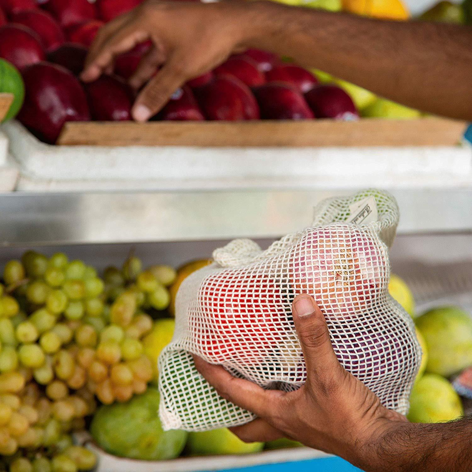 Reusable Produce Bags | Natural Cotton Mesh bags 4