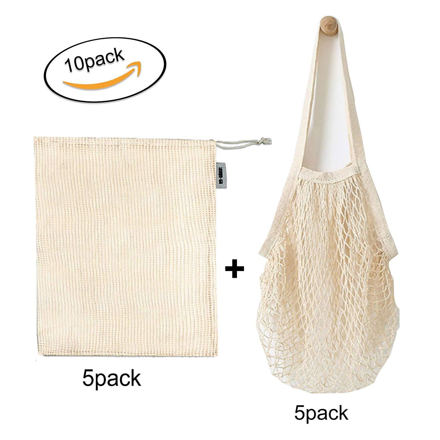 BEST REUSABLE PRODUCE BAGS for Grocery Shopping & Storage Net String Cotton bag 5