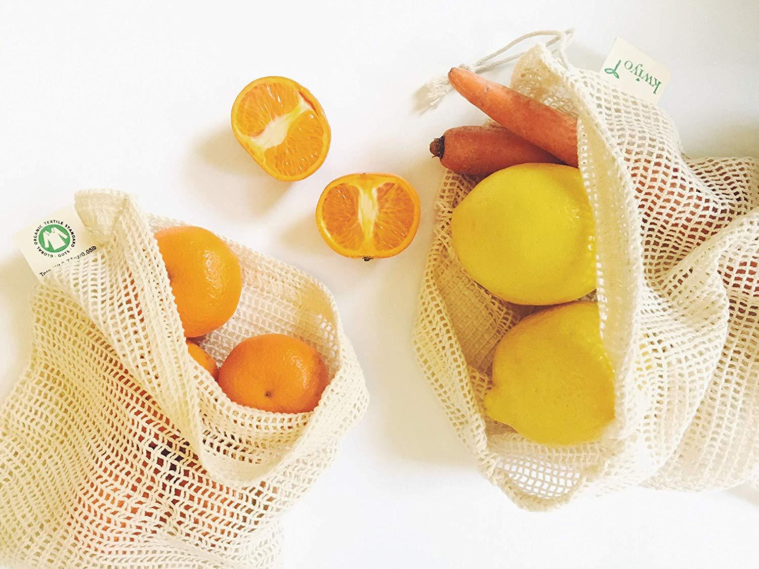 Cotton Produce Bags - 6 Pack Reusable Mesh Produce Bags - Washable Vegetable Bag 3