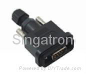 Waterproof D-Sub connector IP67 male plug assembly type