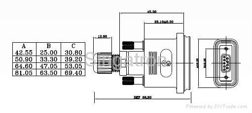 Waterproof D-Sub connector IP67 male plug assembly type 2