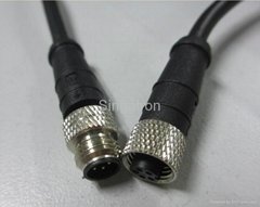 Waterproof M8 cable assembly