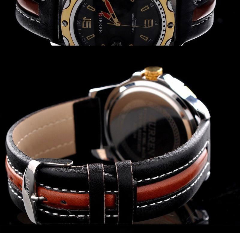 Top Brand Luxury Wristwatches Men Military Leather Sports Watch Auto Date 2