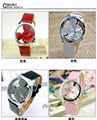 Fashion Mickey Women Watches 2015 quartz casual leather watch  8