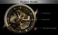 2015 WINNER brand fashion men mechanical hand-wind skeleton dial genuine leather 8