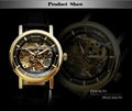 2015 WINNER brand fashion men mechanical hand-wind skeleton dial genuine leather 15