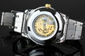 2015 New Men Fashion men watch Male Round Mechanical skeleton Watch Men