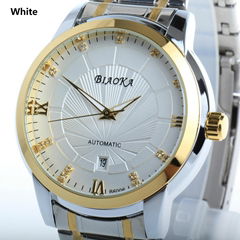 High Quality Waterproof Watches Men Full Stainless Steel Clear Mineral Glass Lux