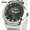 Classic Full Stainless Steel Clasp Watch Stamp Calendar Clear Mineral Glass Silv 12