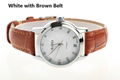 Classic Full Stainless Steel Clasp Watch Stamp Calendar Clear Mineral Glass Silv 5