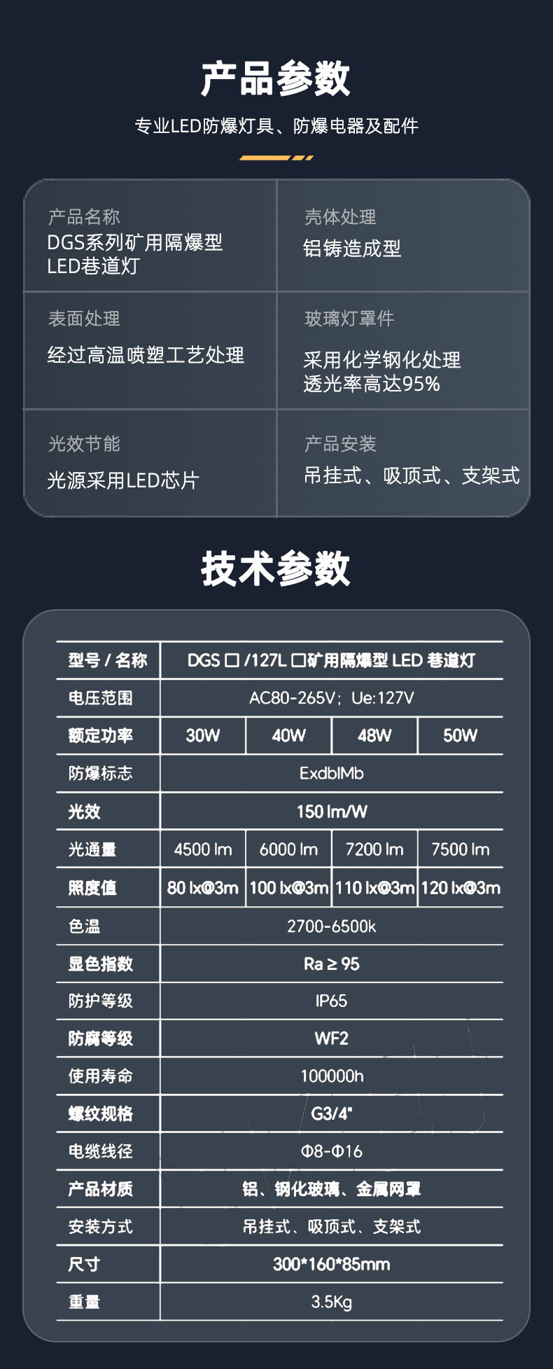 DGS series mining explosion-proof LED roadway light 5