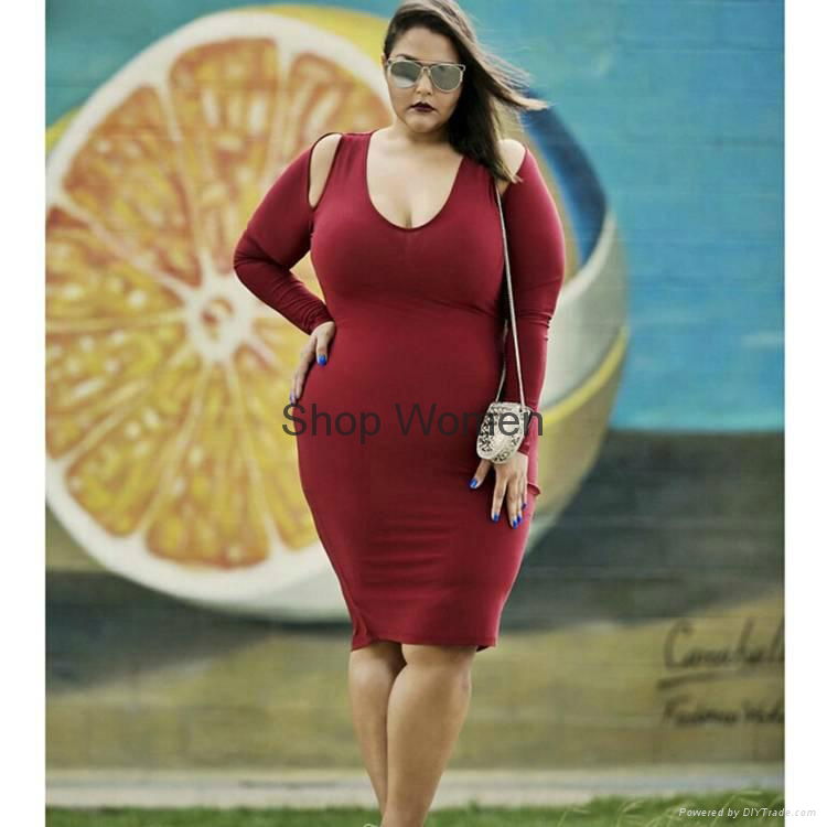 Women's Plus Size Strapless Long-sleeved Club Dress 2