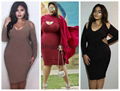 Women's Plus Size Strapless Long-sleeved Club Dress 1