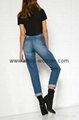 Broken Hole Fringed Jeans with Pockets With Net Pantyhose 4