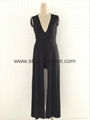 V Neck Backless Maxi Romper 5