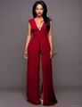 V Neck Backless Maxi Romper 3