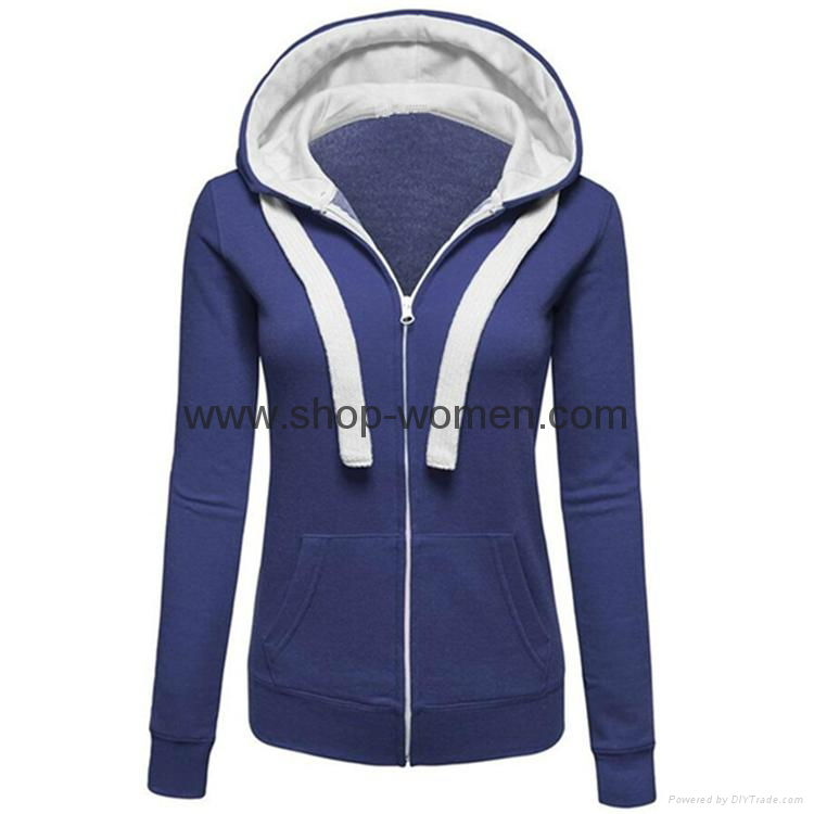 Womens Active Soft Zip Up Fleece Hoodie Sweater Jacket 4