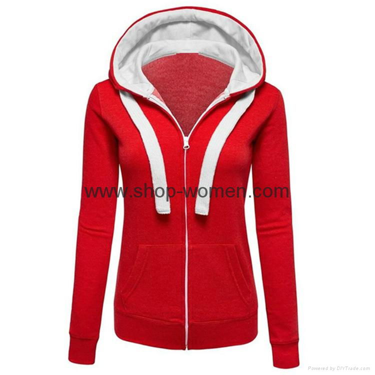 Womens Active Soft Zip Up Fleece Hoodie Sweater Jacket 5