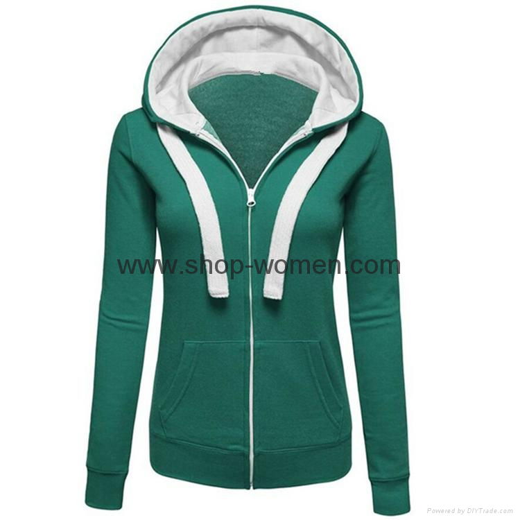 Womens Active Soft Zip Up Fleece Hoodie Sweater Jacket 2