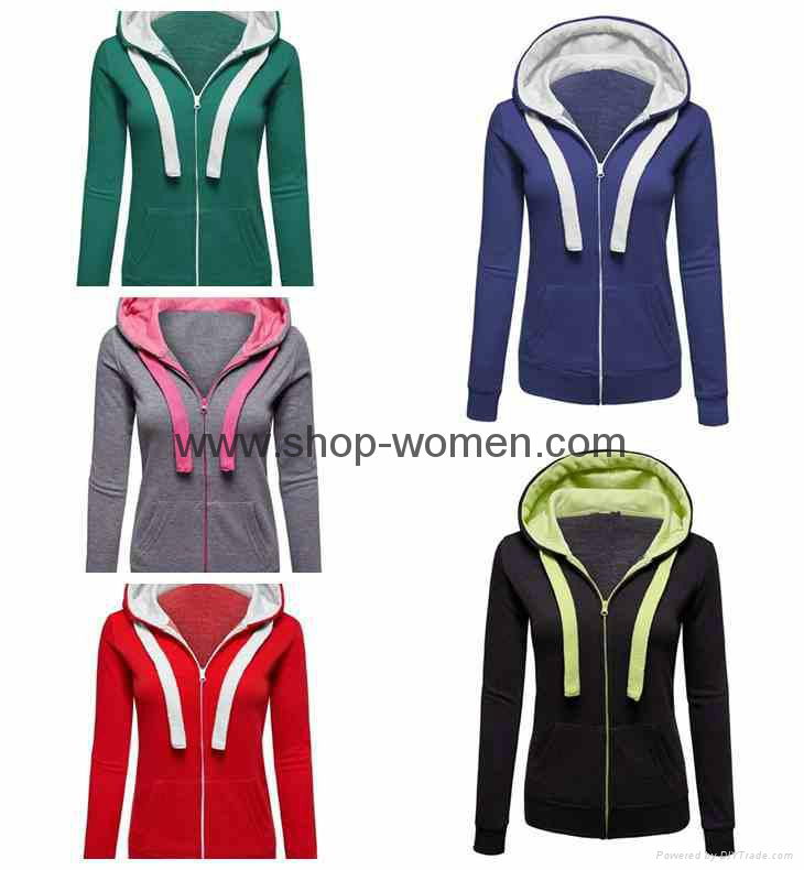 Womens Active Soft Zip Up Fleece Hoodie Sweater Jacket