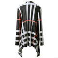 Womens Casual Plaid Open Front Irregular Hem Knit Cardigan 4