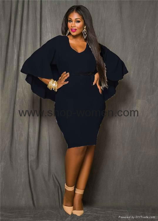 Women's Plus Size Cape Dress 3