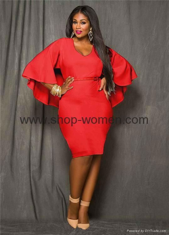 Women's Plus Size Cape Dress 4