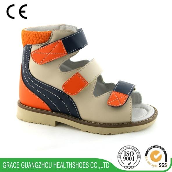 leather Orthopedic Shoes Children sandal for correct flat foot 