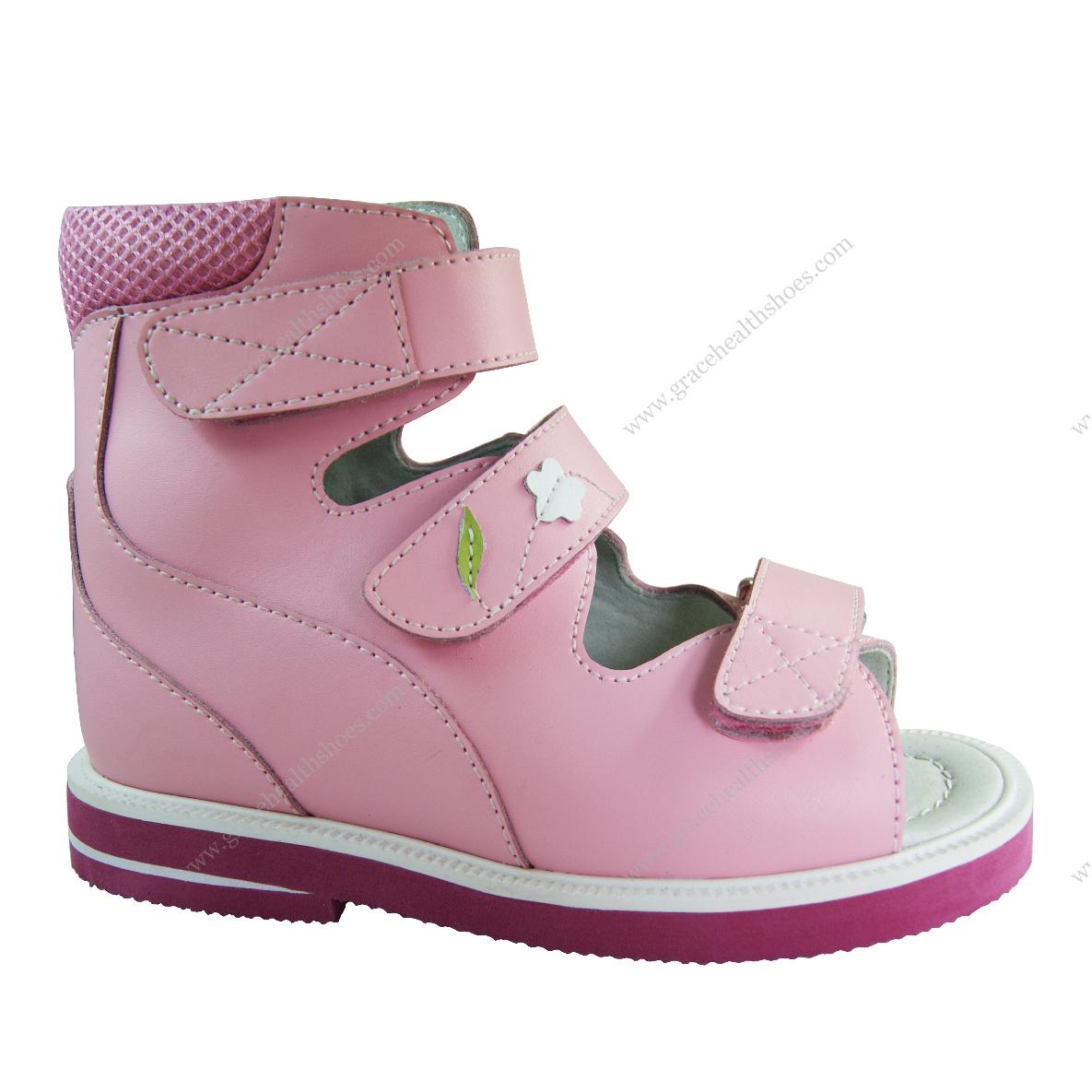 leather Orthopedic Shoes Children sandal for correct flat foot