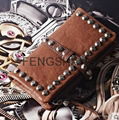 Long item leather handcrafted rivet wallet-M3012 3