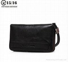 sheepskin big capacity zipper wallet with wrist M3029