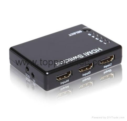 HDMI 1.4 switcher 5 port hdmi switch support 3D 4K x 2K  2