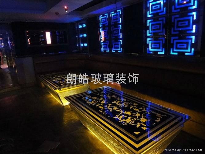 廣州ktv玻璃發光台面茶几 2