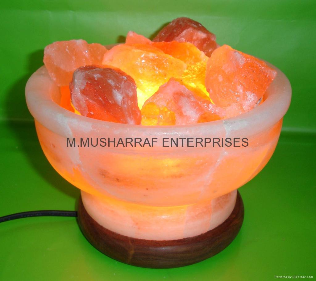 HIMALAYAN ROCK SALT CRYSTAL FIRE BOWL LAMP