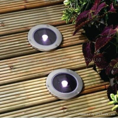 Solar deck light round or square 3